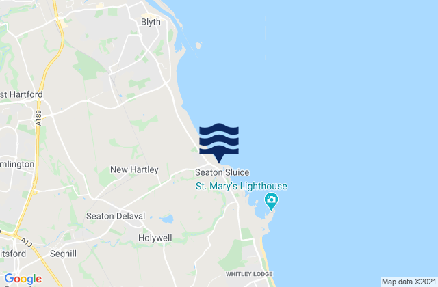 Mappa delle maree di Seaton Sluice Beach, United Kingdom