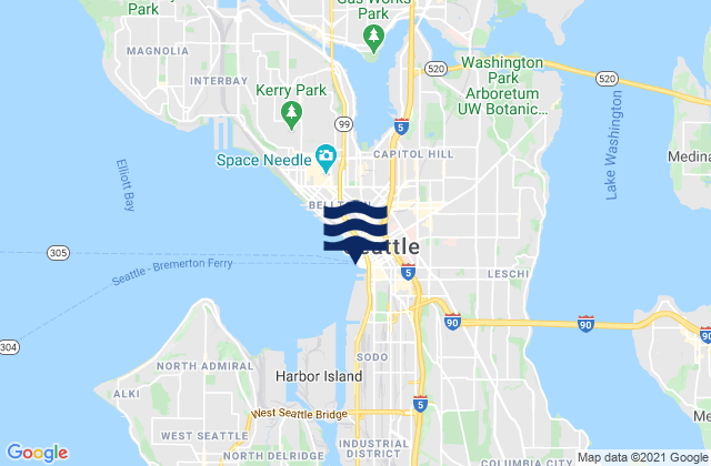 Mappa delle maree di Seattle, United States