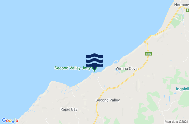 Mappa delle maree di Second Valley, Australia