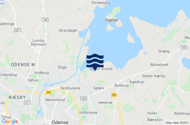 Mappa delle maree di Seden, Denmark