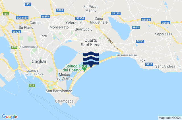 Mappa delle maree di Selargius, Italy