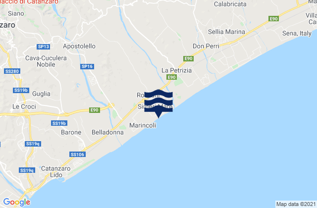 Mappa delle maree di Sellia, Italy