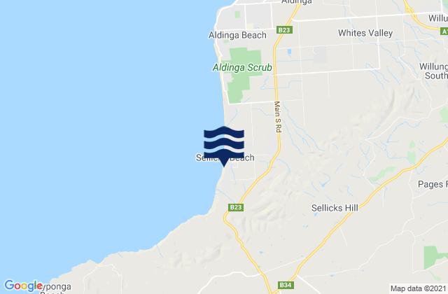 Mappa delle maree di Sellicks Beach, Australia