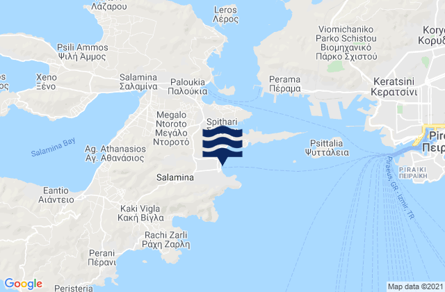 Mappa delle maree di Selínia, Greece