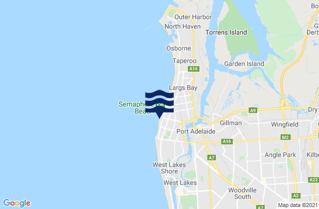 Mappa delle maree di Semaphore Beach, Australia