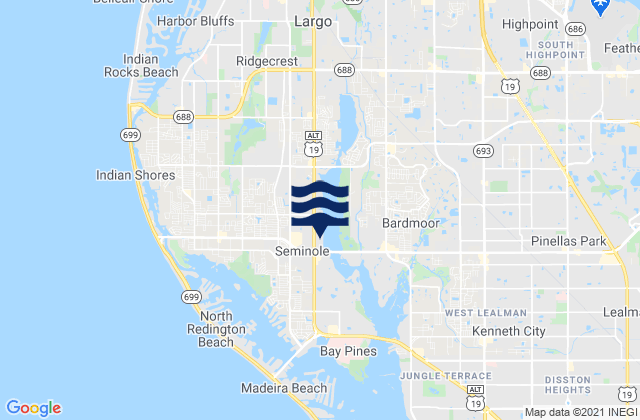 Mappa delle maree di Seminole, United States