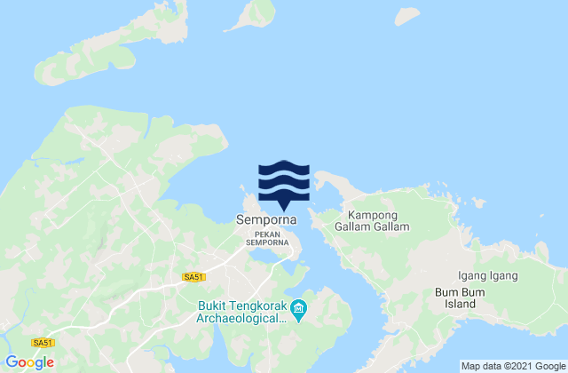 Mappa delle maree di Semporna (Darvel Bay), Malaysia