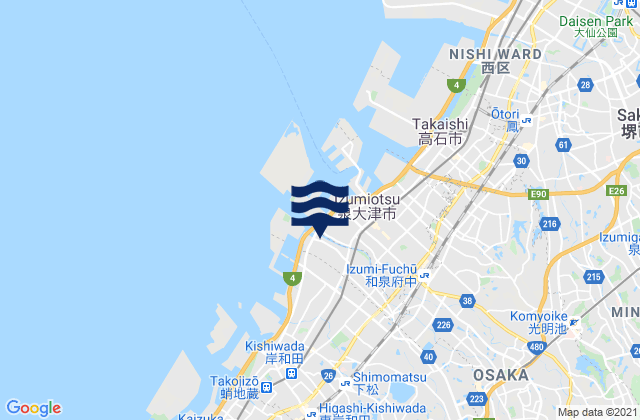 Mappa delle maree di Senboku-gun, Japan