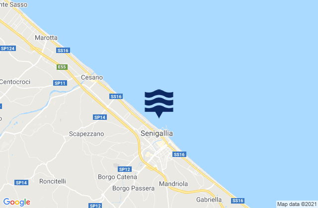 Mappa delle maree di Senigallia, Italy