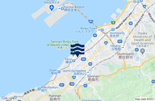 Mappa delle maree di Sennan Shi, Japan