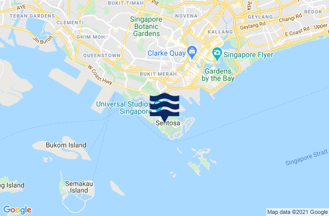 Mappa delle maree di Sentosa Island, Singapore
