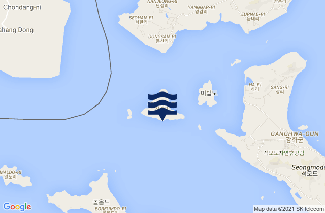 Mappa delle maree di Seogeom-ri, South Korea