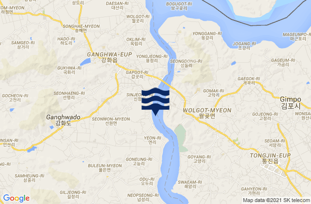 Mappa delle maree di Seonwon, South Korea