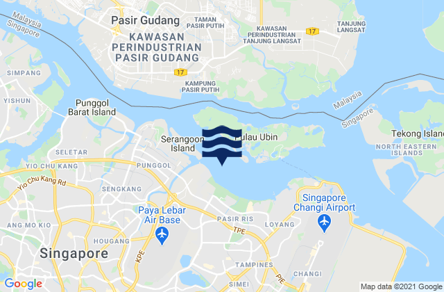 Mappa delle maree di Serangoon Harbour, Singapore