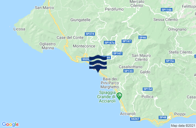 Mappa delle maree di Serramezzana, Italy