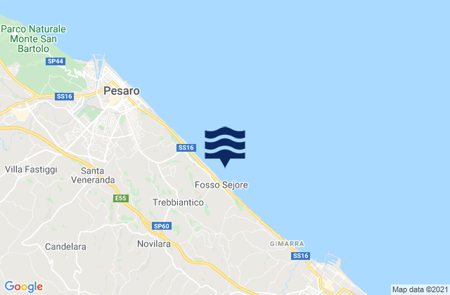 Mappa delle maree di Serrungarina, Italy