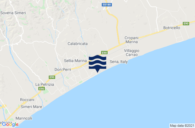 Mappa delle maree di Sersale, Italy