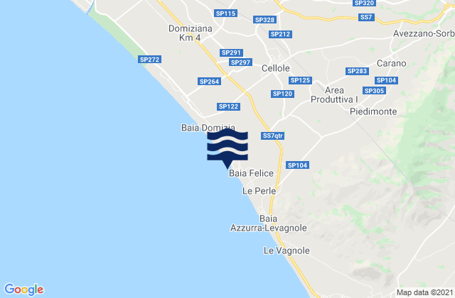 Mappa delle maree di Sessa Aurunca, Italy