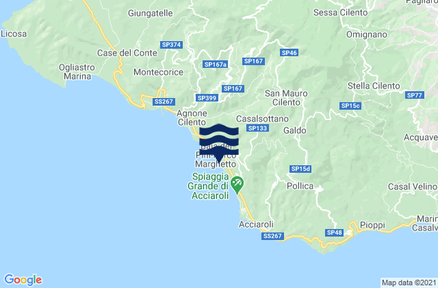 Mappa delle maree di Sessa Cilento, Italy