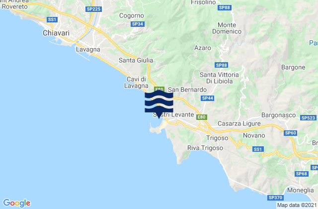 Mappa delle maree di Sestri Levante, Italy