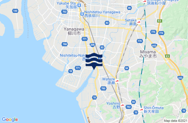 Mappa delle maree di Setakamachi-takayanagi, Japan
