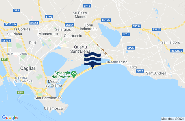 Mappa delle maree di Settimo San Pietro, Italy
