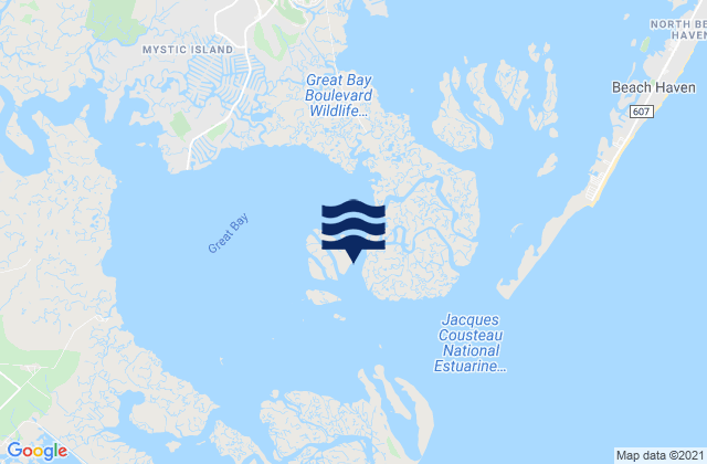 Mappa delle maree di Seven Island Newmans Thorofare, United States