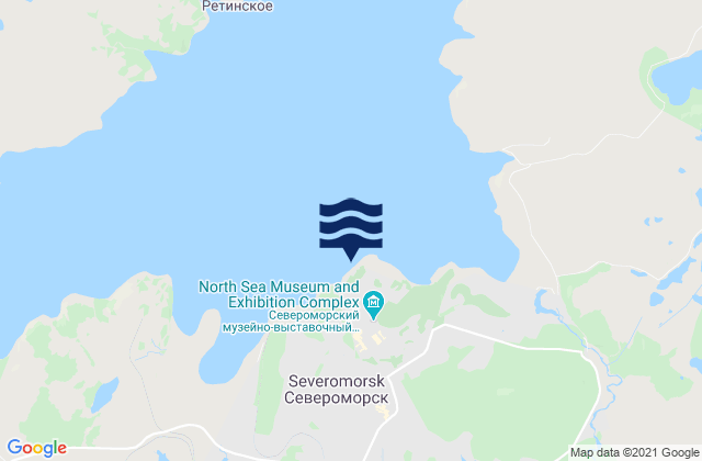 Mappa delle maree di Severomorsk, Russia