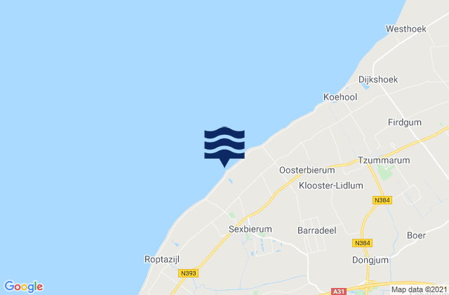 Mappa delle maree di Sexbierum, Netherlands