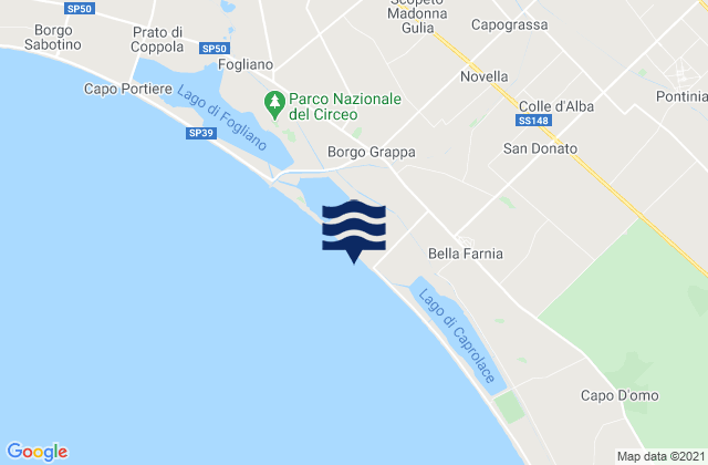 Mappa delle maree di Sezze Scalo, Italy