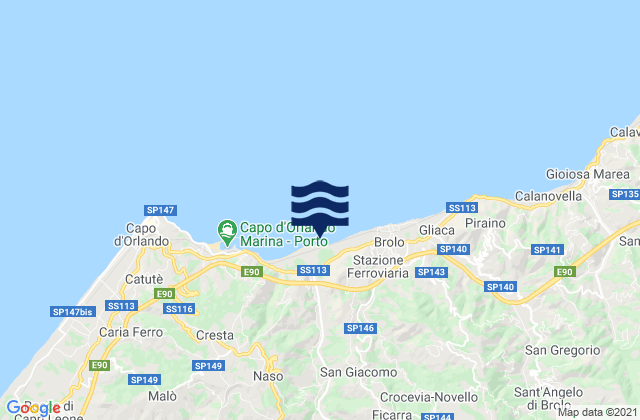 Mappa delle maree di Sfaranda, Italy