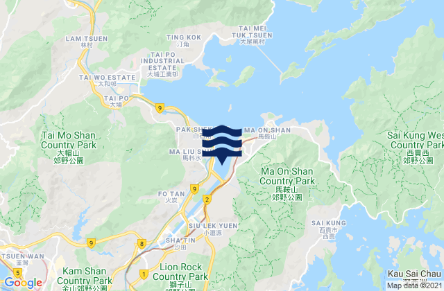 Mappa delle maree di Sha Tin Hoi, Hong Kong