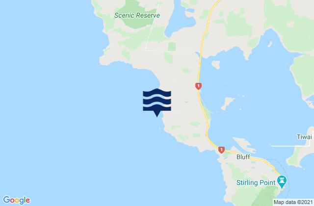 Mappa delle maree di Shag Rock, New Zealand
