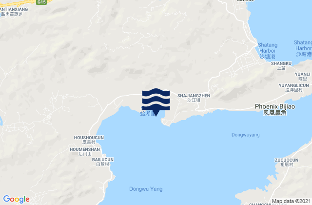 Mappa delle maree di Shajiang, China