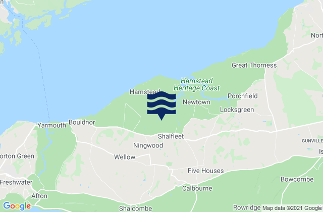 Mappa delle maree di Shalfleet, United Kingdom