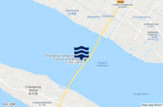 Mappa delle maree di Shanghai Chang Jiang Daqiao, China