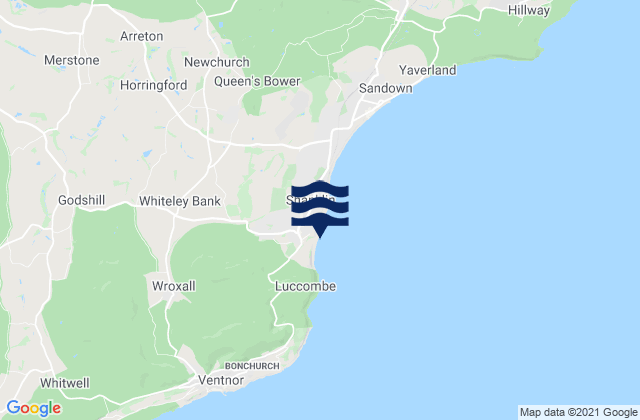 Mappa delle maree di Shanklin Beach, United Kingdom