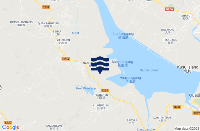 Mappa delle maree di Shantou Shi, China