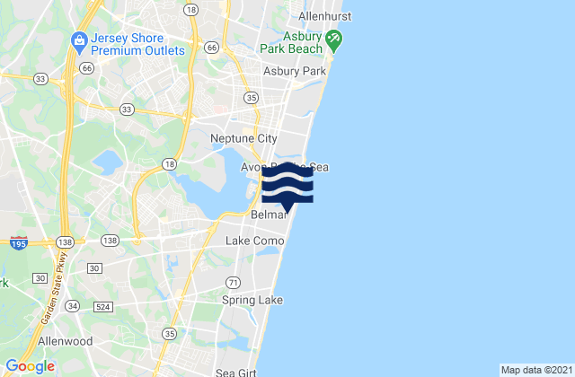 Mappa delle maree di Shark River Island Fixed Rr. Bridge, United States