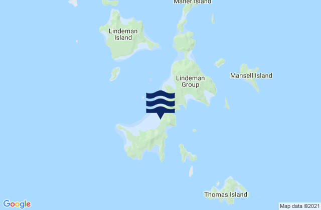 Mappa delle maree di Shaw Island, Australia