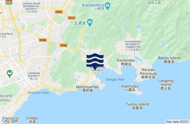 Mappa delle maree di Shazikou, China