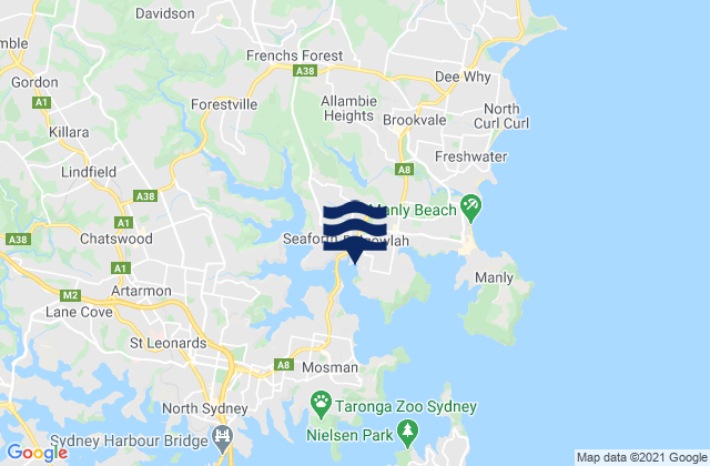 Mappa delle maree di Shell Cove, Australia