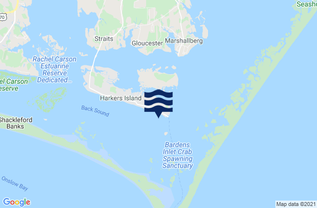 Mappa delle maree di Shell Point (Harkers Island), United States