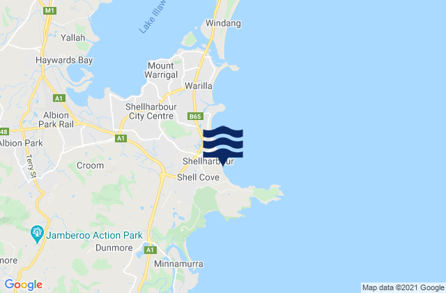 Mappa delle maree di Shellharbour, Australia