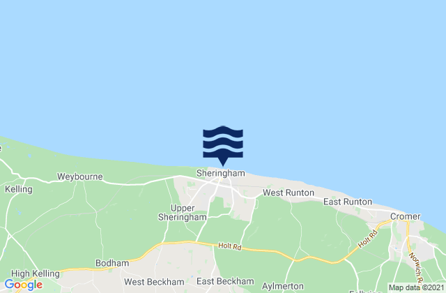 Mappa delle maree di Sheringham Beach, United Kingdom