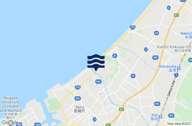 Mappa delle maree di Shibata Shi, Japan