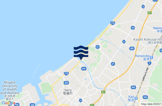 Mappa delle maree di Shibata, Japan