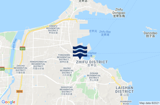 Mappa delle maree di Shihuiyao, China