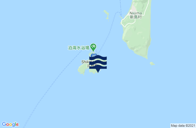 Mappa delle maree di Shikine Shima, Japan