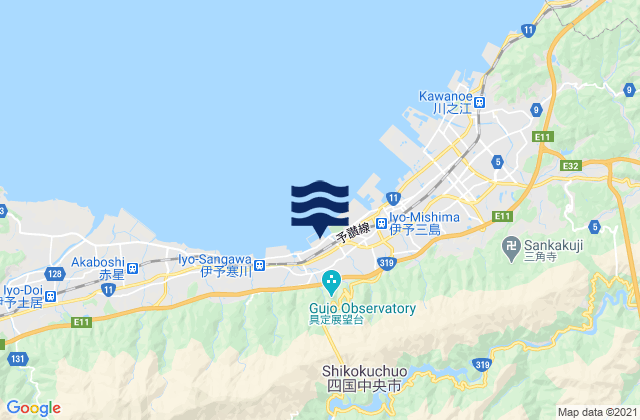 Mappa delle maree di Shikoku-chūō Shi, Japan